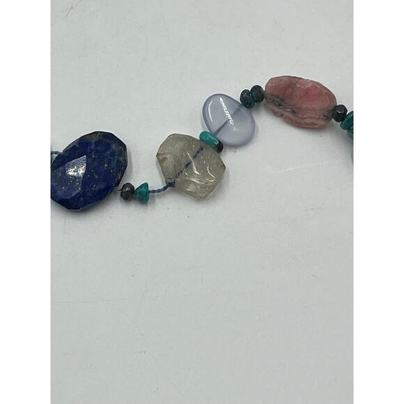 Peyote Bird Designs Gemstone Lapis Carnelian Rose Quartz Turquoise Necklace - Picture 12 of 16